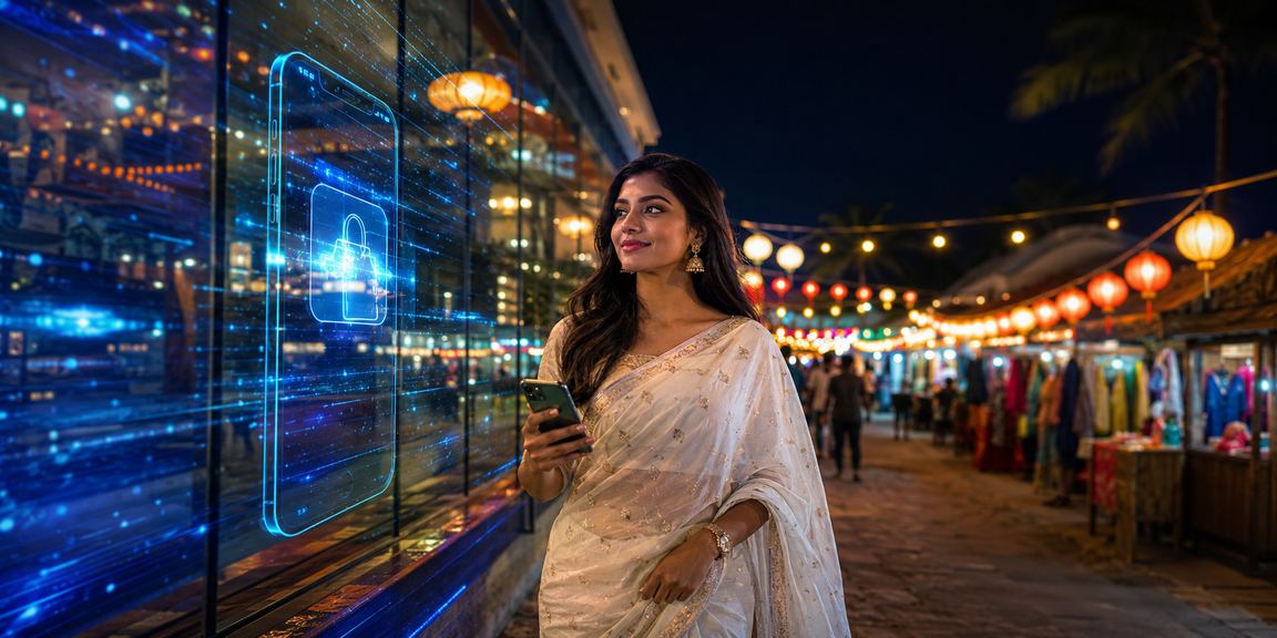 সেন্ট মার্টিনের নাইট মার্কেটে মোবাইল ক্যাসিনো খেলার দৃশ্য